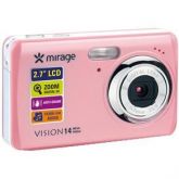 Câmera Digital Mirage Vision DC086 Rosa c/ 14MP, LCD 2.7", V